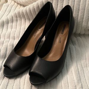 Peep toe Clark heels